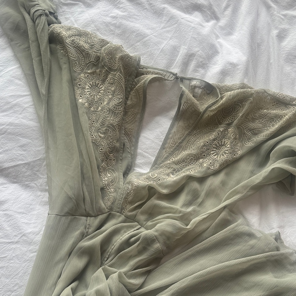 ASOS Sage Green Maxi Dress with Lace Detail